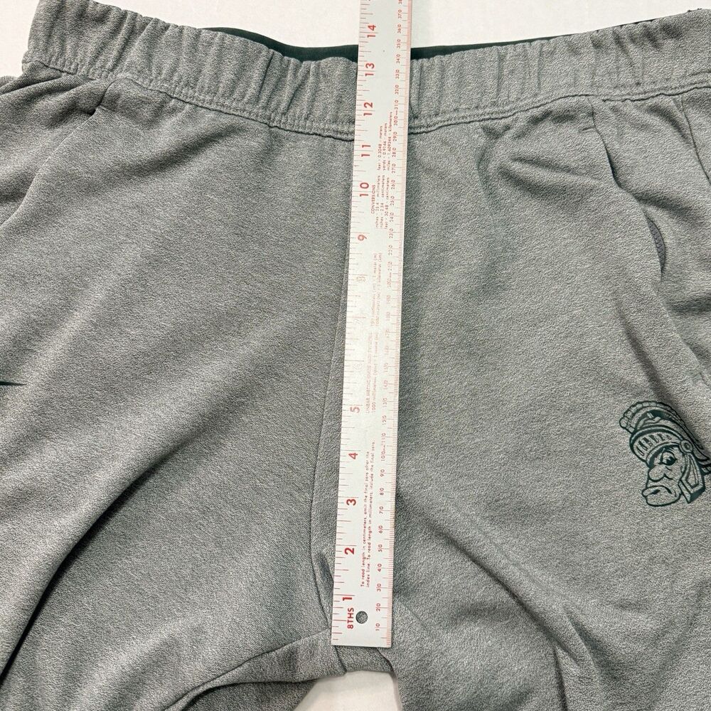 Nike Dri-Fit Jogger Sweatpants Men’s Large Grey MSU Spartans Side Leg Zippers - Picture 10 of 13